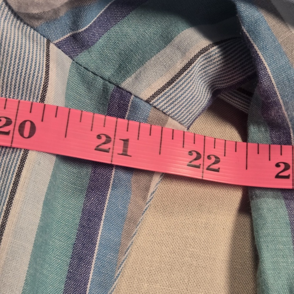 Wrangler Western Shirt Mens Medium Blue Striped Pearl Snap Long Sleeve Cowboy - Picture 7 of 10